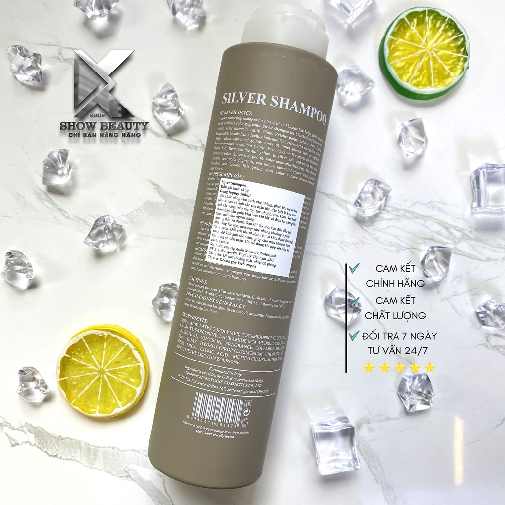 Dầu Gội Tím Khử Vàng Giữ Màu Cho Tóc Tẩy MaxCare - Silver Shampoo