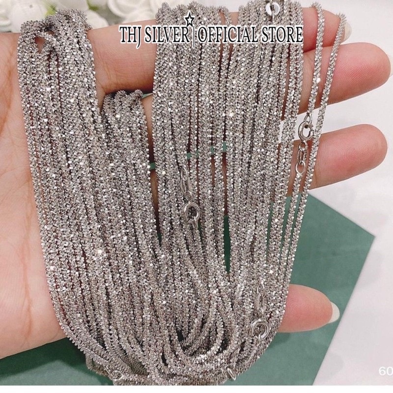 Dây chuyền nữ dạng xù bạc ta xi bạch kim sang trọng - Dây chuyền nữ THJ