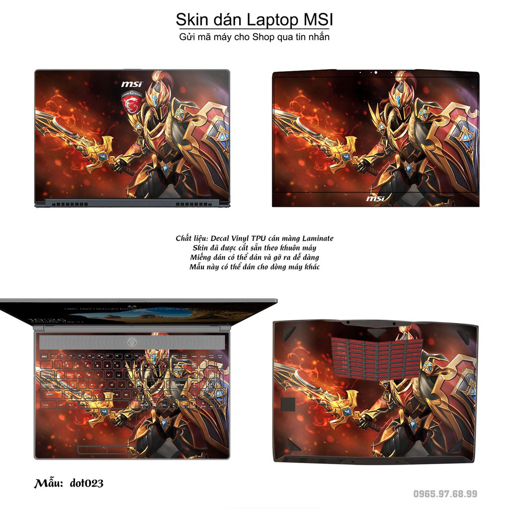 Skin dán Laptop MSI in hình Dota 2 _nhiều mẫu 4 (inbox mã máy cho Shop)