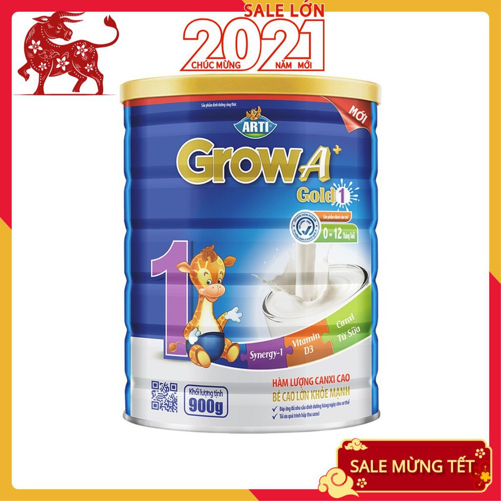 Sữa Bột Công Thức Arti Grow A+ Gold 1 Lon 900G Chính Hãng Phân Phối