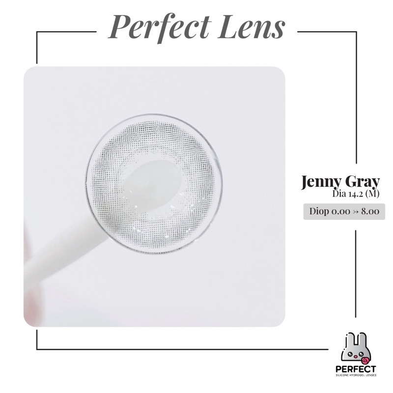 Lens ẢNH MẮT THẬT , Kính Áp Tròng JENNY GRAY Có Độ Cận và Không Độ , DIA 14.2 M , Cho Mắt Nhạy Cảm Giá Sale