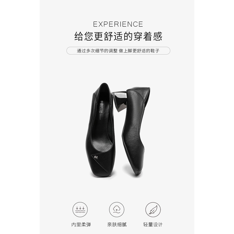 Giày cao gót  nữ 5 phân dusto đế vuông mũi vuông thời trang công sở đep cao cấp da mềm giá rẻ êm chân-CGDT045