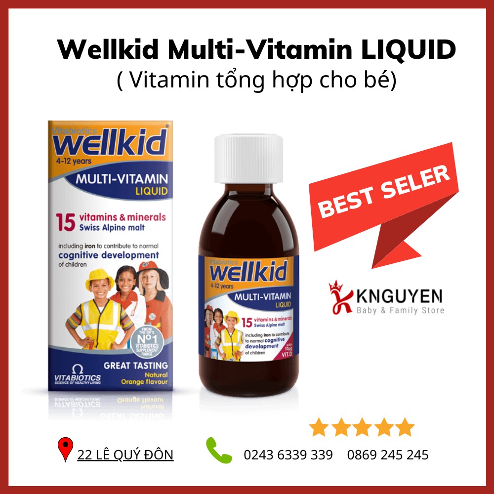 WELLKID multi VITAMIN & KHOÁNG CHẤT CHO TRẺ TỪ 4-12 TUỔI