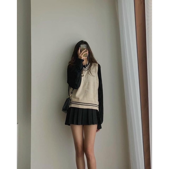 Áo len gile mác A mẫu mới Hàn Quốc siêu chất