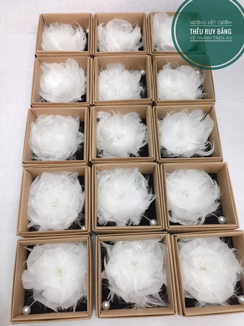 Hoa Cài áo Lông gà size 10cm  99k