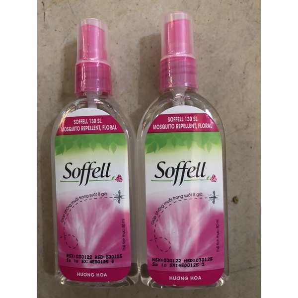 Xịt Chống Muỗi Soffell Hương Hoa Lọ 80ml Bảo Vệ Cho Gia Đình Bạn