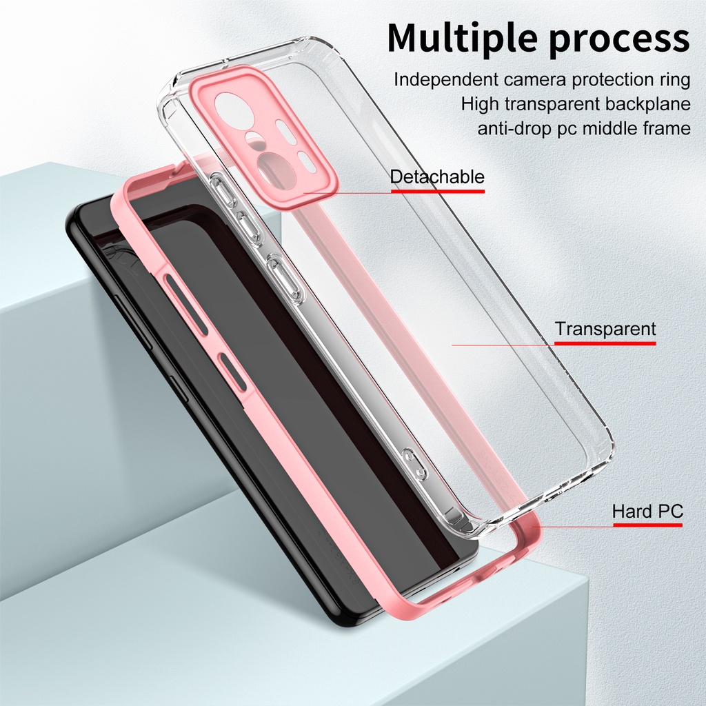 For Xiaomi 11T / 11T Pro 5G Case Lens Protection Cover Transparent TPU Silicone Shockproof Yellowing-Resistant Slim Thin Phone Cover