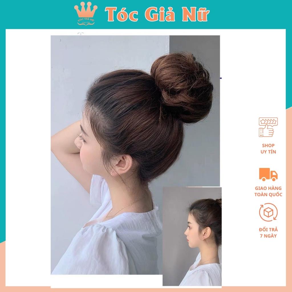 Tóc giả búi xoăn đẹp- hình thật tại shop