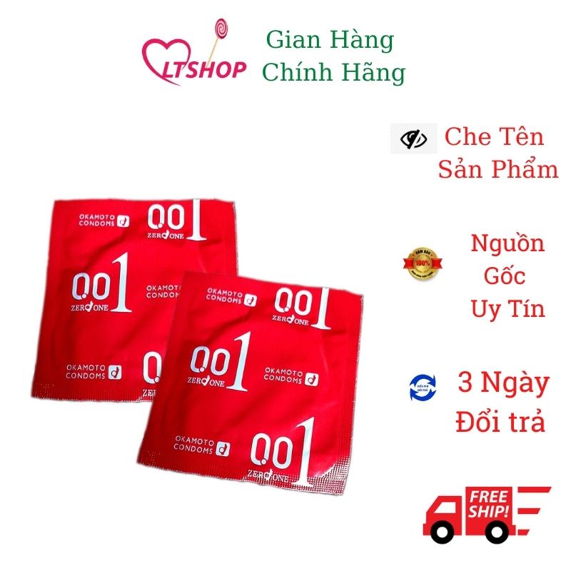 1 cái Bao cao su Okamoto 001 mm  siêu mỏng  nhất  thế giới truyền nhiệt nhanh