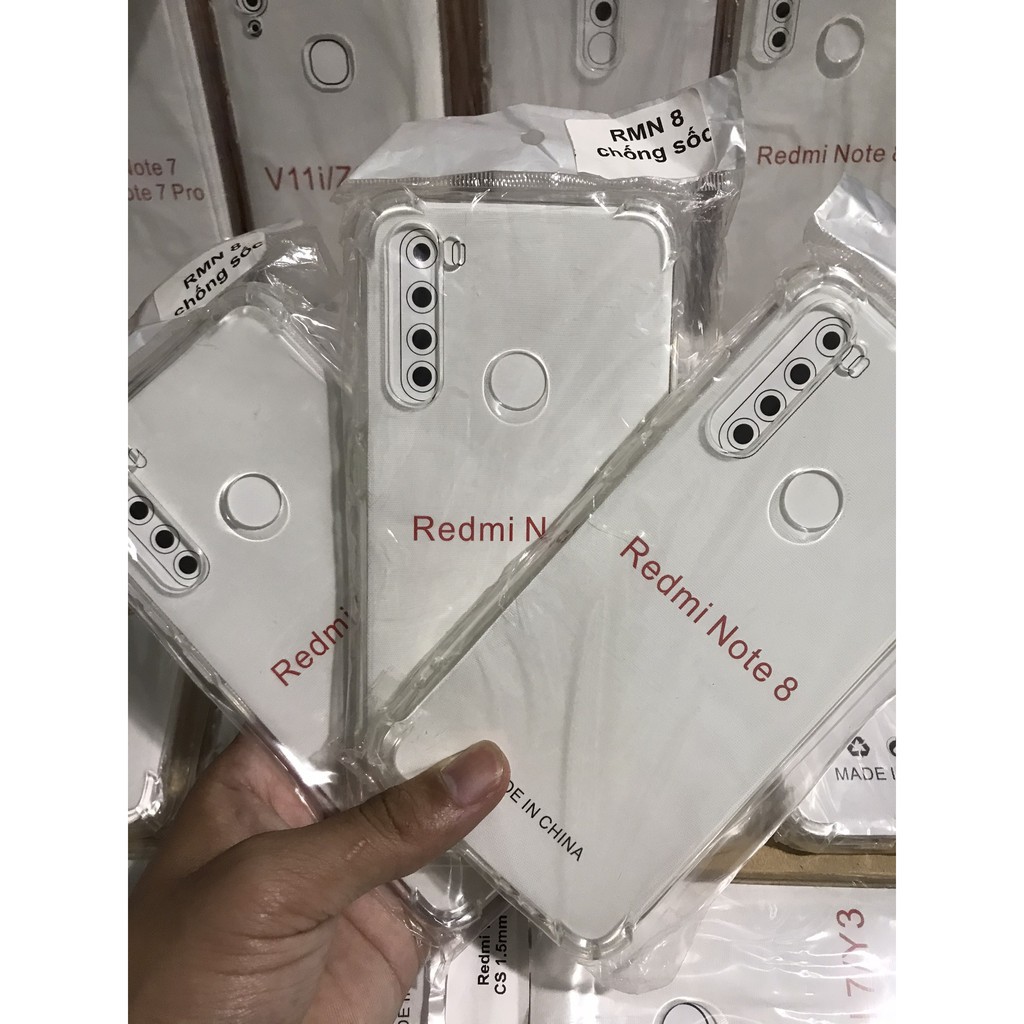 Ốp lưng Redmi Note 8/Note8 Pro-Trong suốt- Dẻo-Chống sốc- Lâu ố Vàng