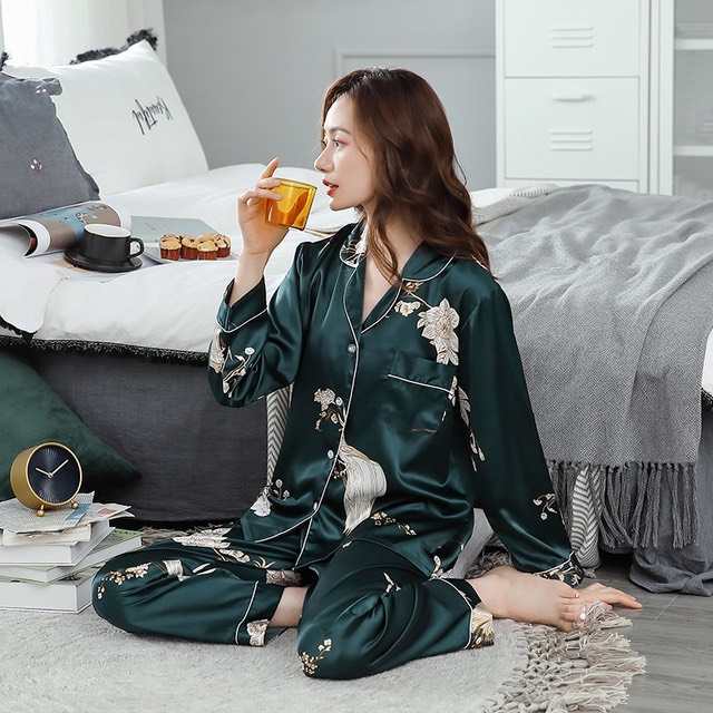 Pajamas Lụa In 3D Dài Tay Quần Dài Hisexy PTH03