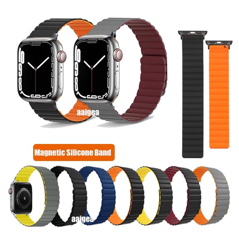 Dây Đeo Silicone 7 Band 41mm 45mm 45mm Dành Cho iWatch Series 6 SE 5 4 3 44mm 40mm 42mm 38mm