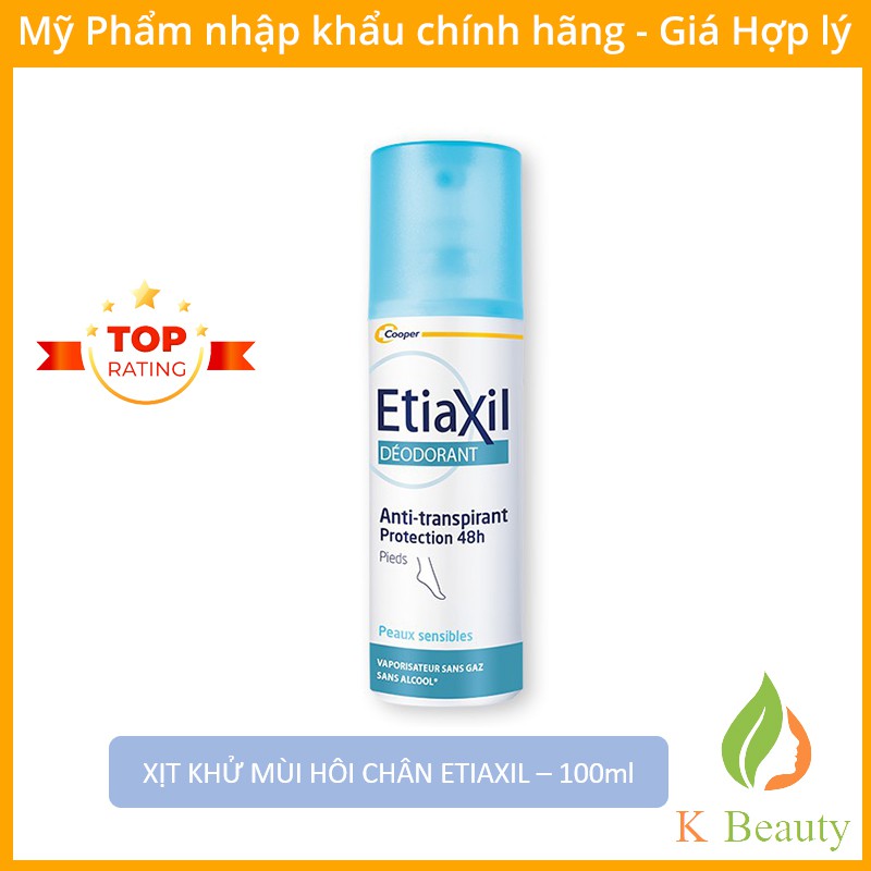 Xịt Ngăn Mùi Mồ Hôi Chân Etiaxil Deodorant Anti-Transpirant 48h Pieds 100ml