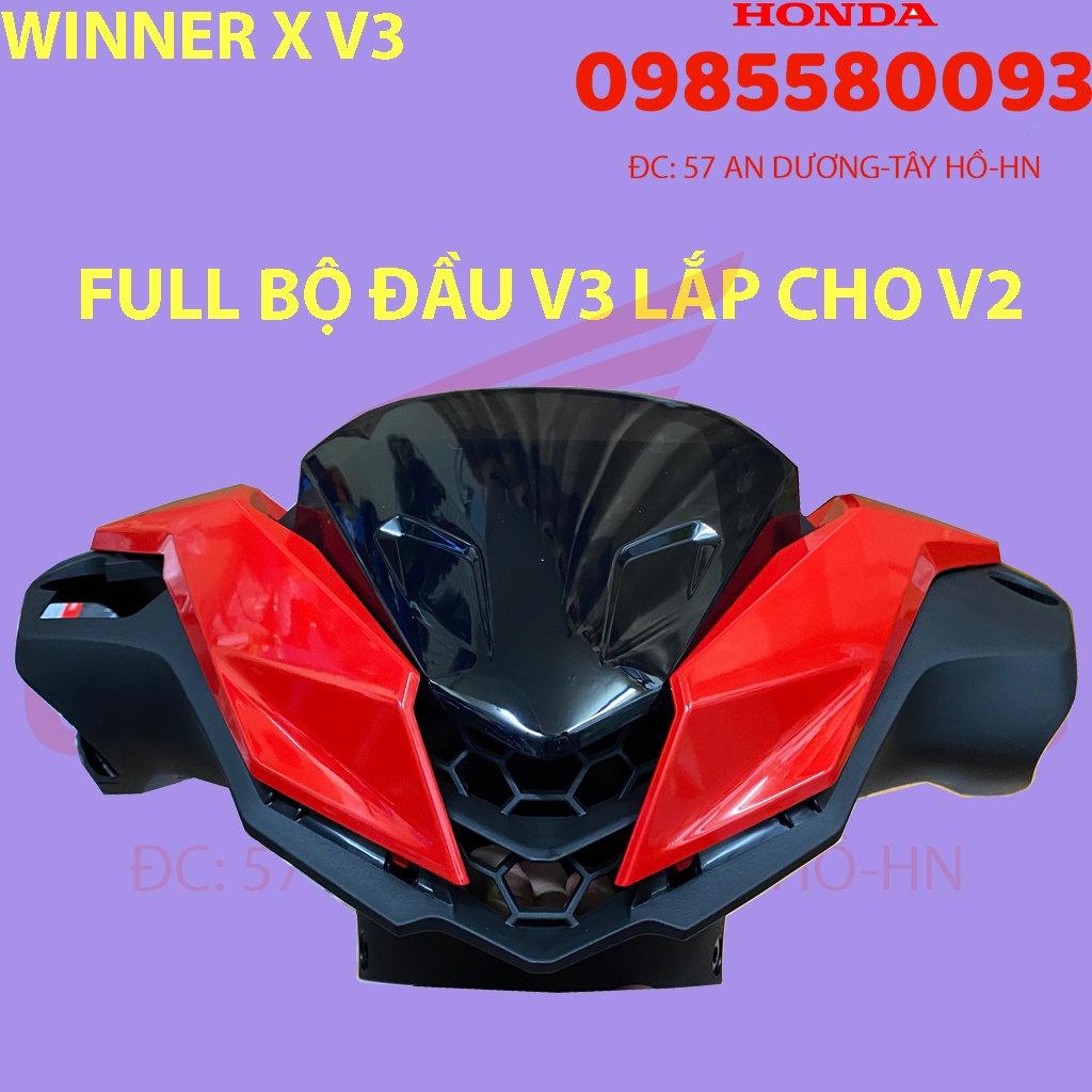 DÀN ÁO, BỘ ĐẦU ĐÈN WINNER X V3 2022 MÀU ĐỎ TƯƠI