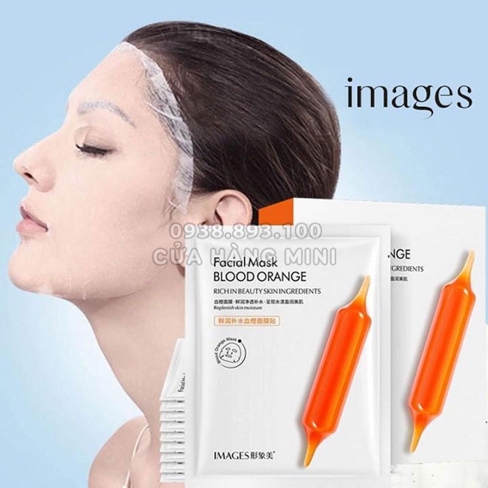 Combo 3 Gói Mặt Nạ Serum Dưỡng Trắng Da IMAGES Facial Mask Blood Orange