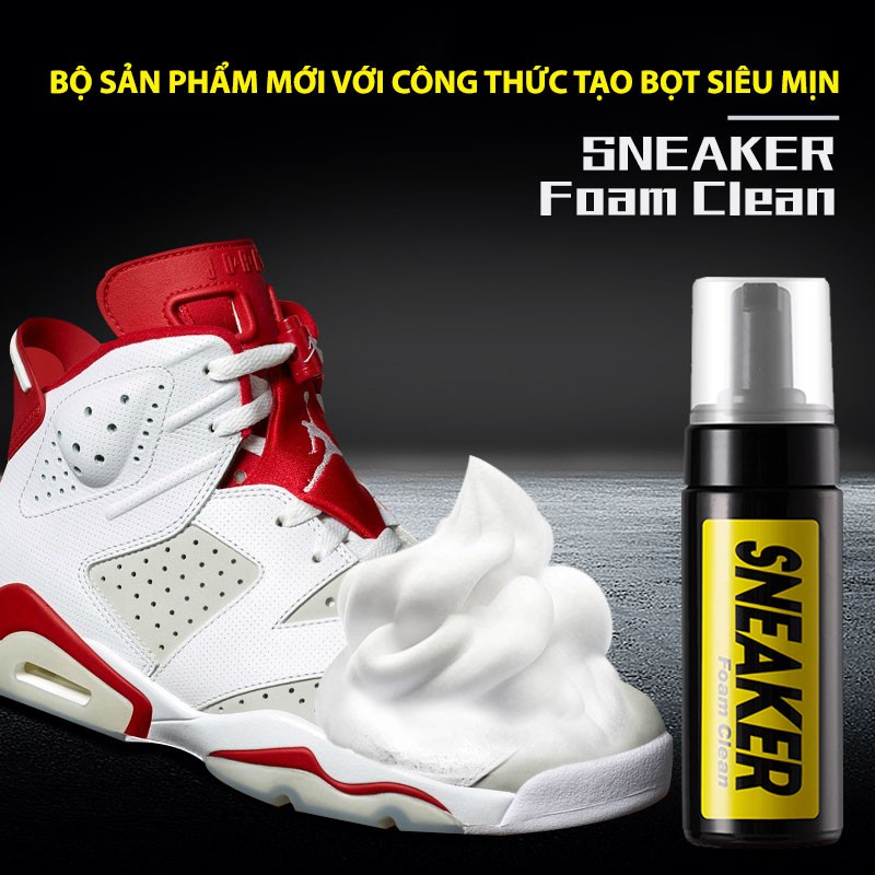 ⚡Hót 2021⚡Combo 3 món vệ sinh giày nam Sneaker Cleaning cao cấp, Bộ kit vệ sinh giày 150 ml có kèm bàn chải và khăn lau