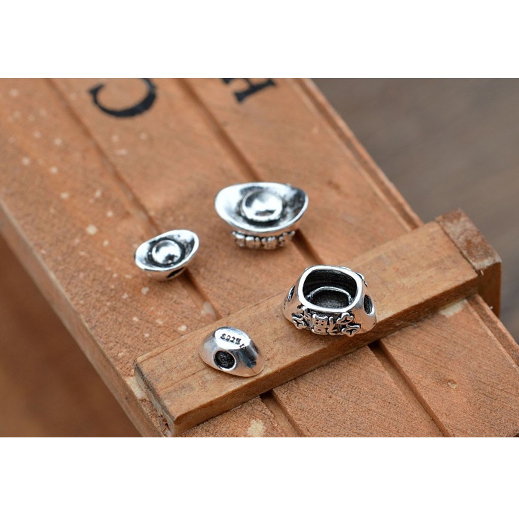 Phụ kiện Charm bạc Thỏi vàng xỏ(lớn)
