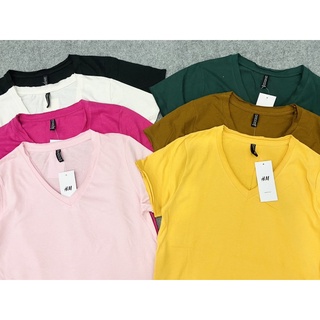 Áo thun nữ cổ tim H&M form basic vnxk