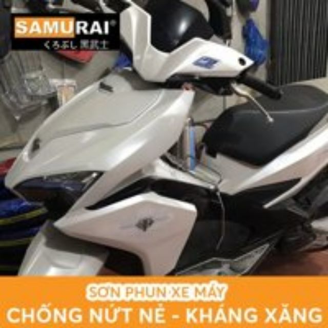 Combo sơn xịt Samurai màu trắng ngọc trai H196 chuẩn quy trình bền đẹp (Uch210-102-H196-K1k)