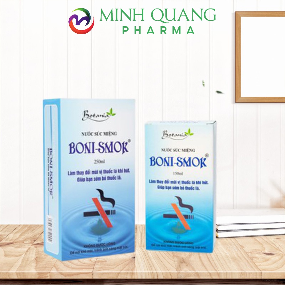 Nước súc miệng BONI SMOK cai thuốc lá Chai 150 - 250ml