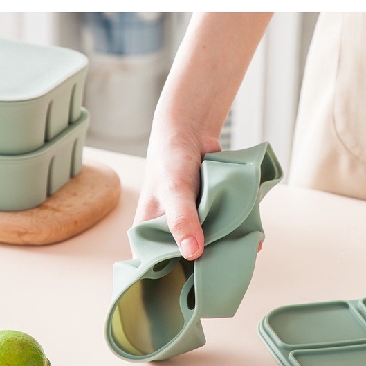 Khay silicone trữ đông 6 ngăn có nắp, khay trữ đông đồ ăn dặm, khuôn nướng bánh mesocshop