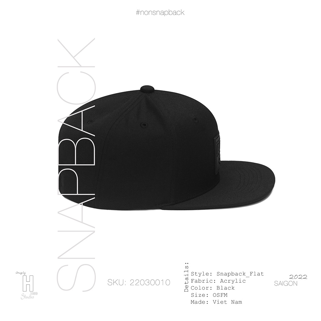 Mũ snapback thời trang nam màu đen cao cấp logo FOX màu đen hàng chất lượng tiêu chuẩn xuất khẩu khóa gài bấm