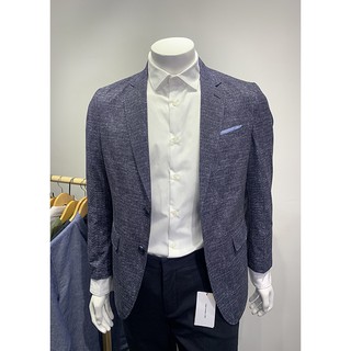 ÁO BLAZER NAM HÀN QUỐC MÀU XANH ĐEN CÓ VÂN VẰN TRẮNG - FNUJK N637-3