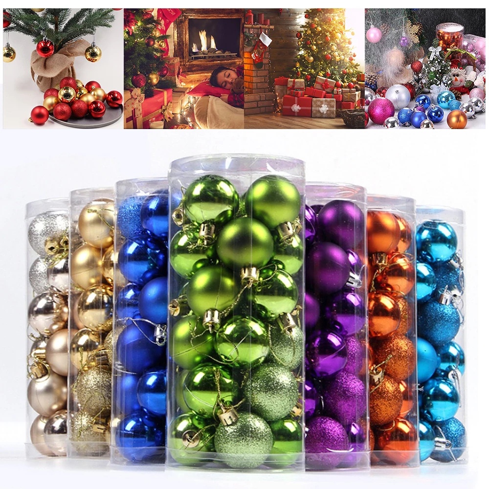 3/4/6/8cm nhiều màu Giáng sinh bóng/chống vỡ cây Giáng sinh trang trí bóng/chất lượng cao lễ hội treo bóng