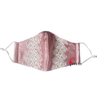 Khẩu trang lụa phối ren cao cấp