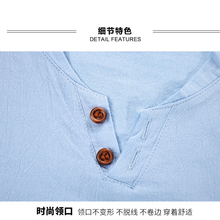 [SIÊU HOT] Bộ Đũi Nam Thời Trang Cổ Chữ V Thoáng - Mát - Nhẹ - Thấm Hút Mồ Hôi Phong Cách Hàn Quốc | BigBuy360 - bigbuy360.vn