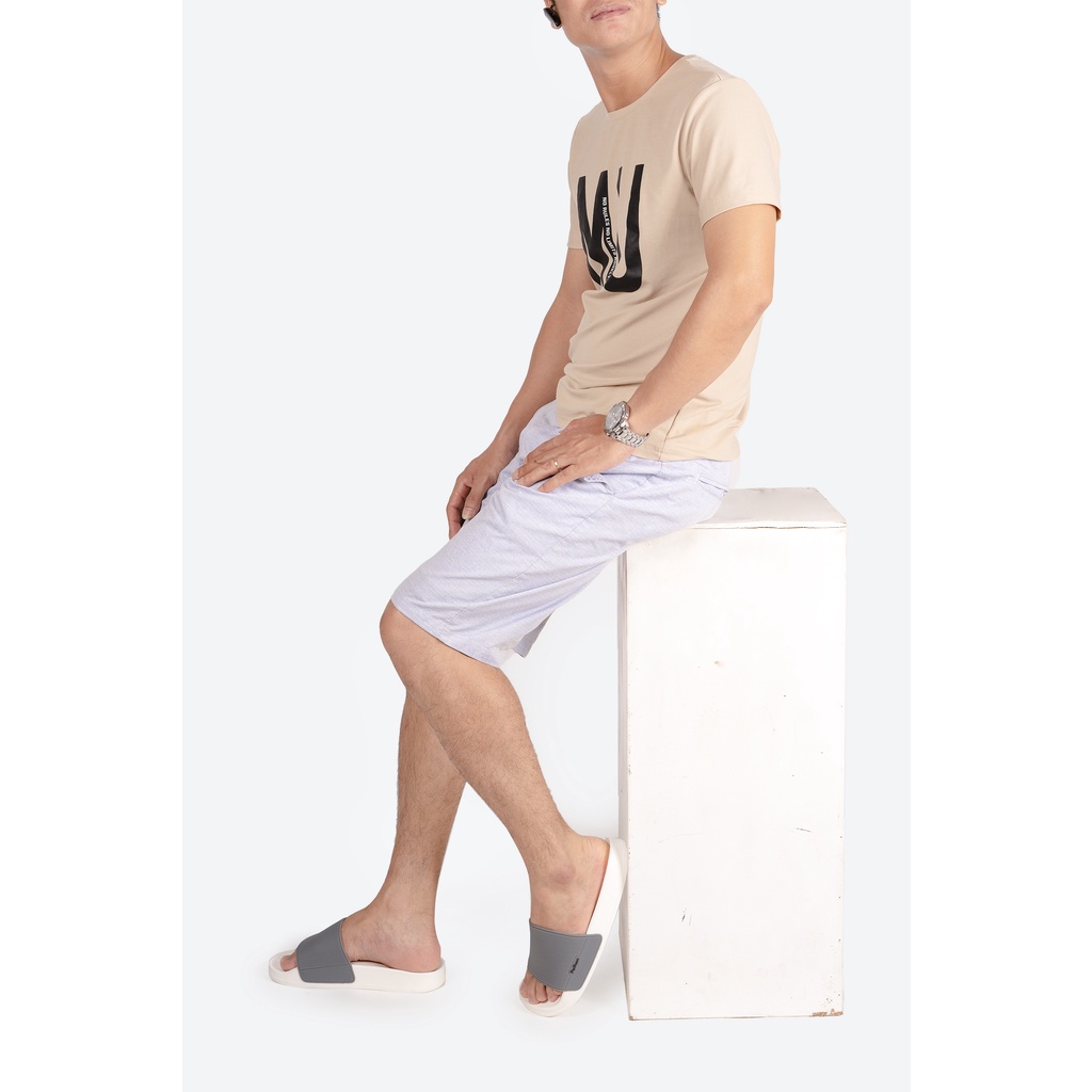 Dép nam nữ quai ngang slipper Pathon quai PVC và đế PU trắng quai xám SD28