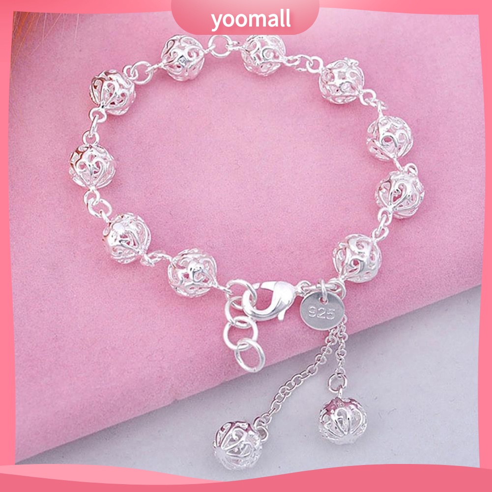 Vòng Tay Đính Quả Cầu Rỗng Màu Trơn Thời Trang Cho Nữ