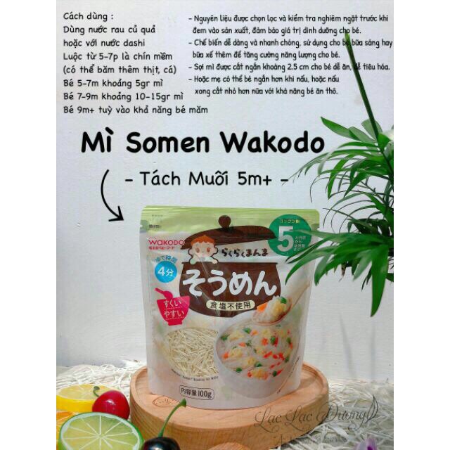 Mì Somen, Udon, Nui Wakodo Cho Bé Ăn Dặm