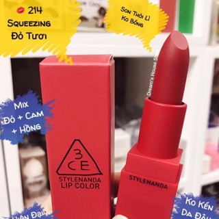 Son Thỏi Lì 3CE Red Recipe Matte Lipstick ( Vỏ Đỏ ) #214 Squeezing - Đỏ tươi