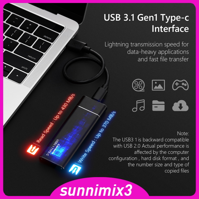 Ổ Cứng Ngoài Ssd Usb3.1 Bằng Hợp Kim 1t Di Động Cho Android / Máy Tính Bảng / Laptop | BigBuy360 - bigbuy360.vn