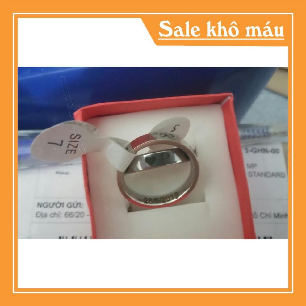 [ Siêu SALE ] nhẫn trơn inox cao cấp sáng đẹp - khắc tên theo yêu cầu - số lượng 01 chiếc