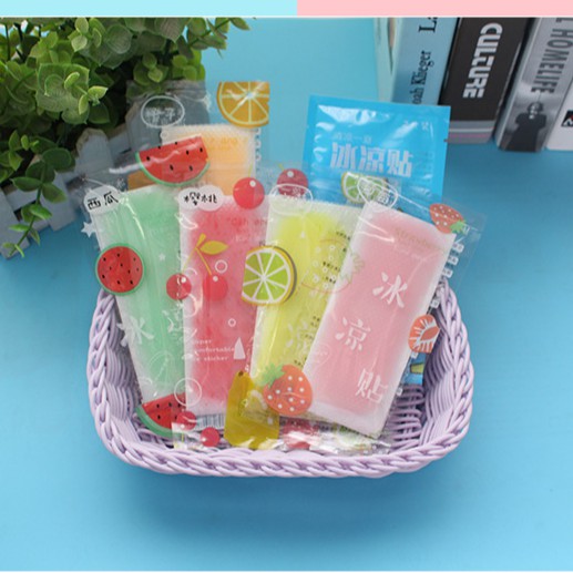 Gói 2 Miếng Dán Lạnh Làm Mát Cơ Thể Chống Nóng Hạ Sốt Hương Thơm Trái Cây Mùa Hè