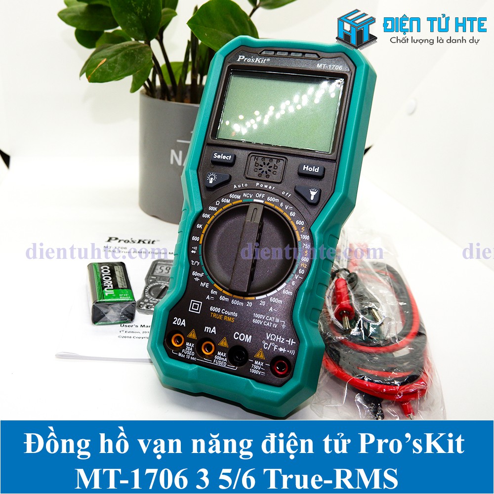 Đồng hồ vạn năng số điện tử Pro'sKit MT-1706 3-5/6 True RMS full chức năng [HTE Quy Nhơn CN2]