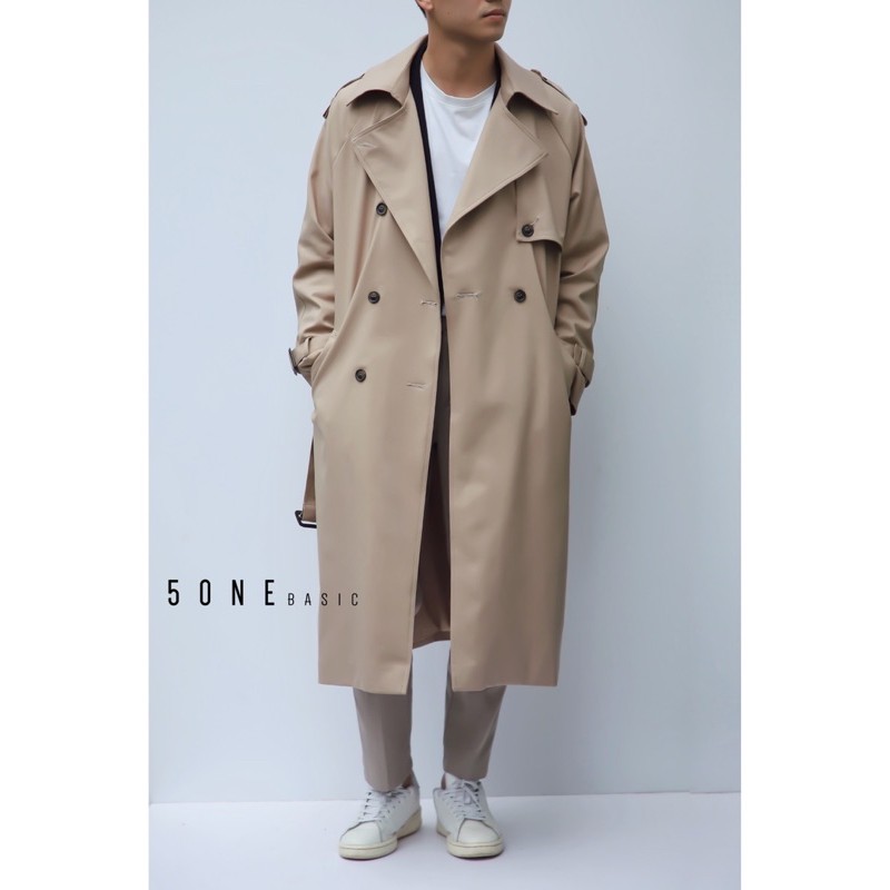 Mangto kaki Siêu phẩm be/nâu dáng suông