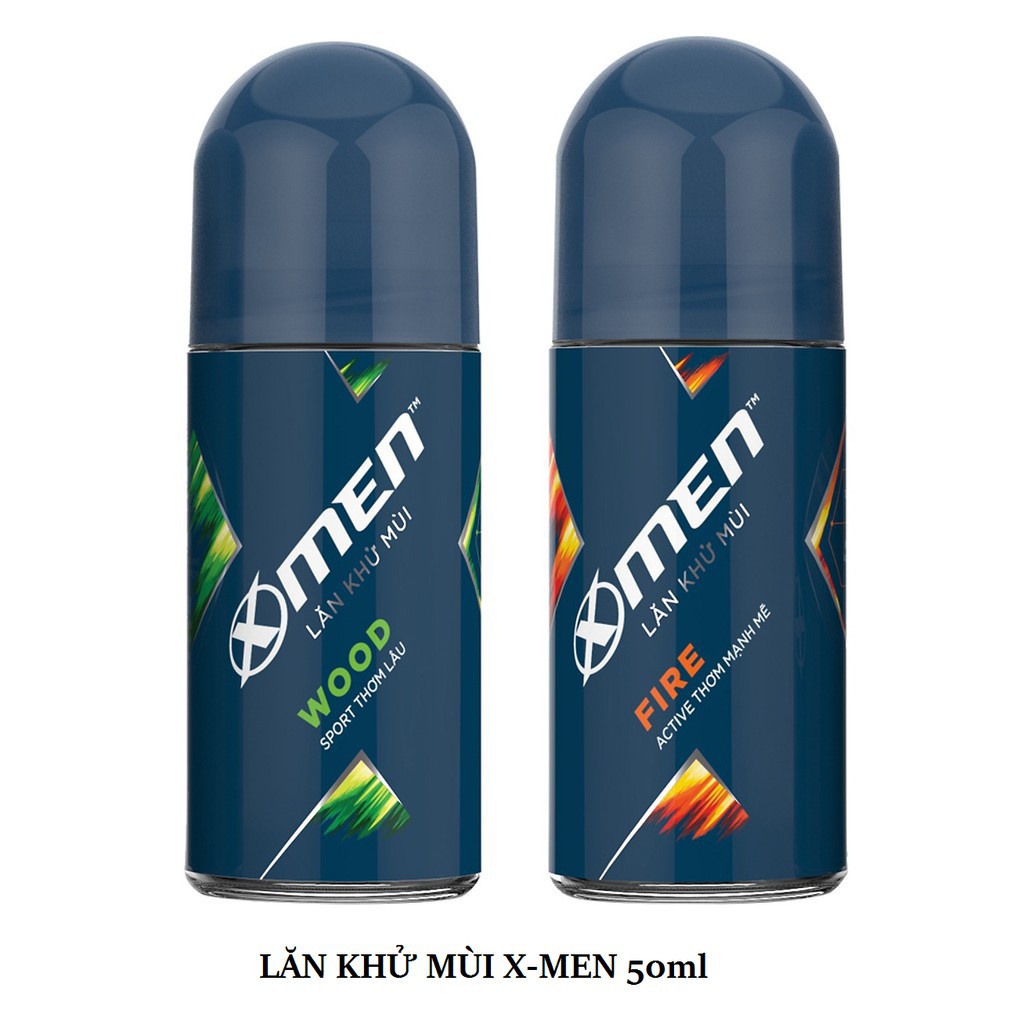 Lăn khử mùi nam XMEN Wood Sport / Lăng nách XMEN Fire Active 50ml 48H