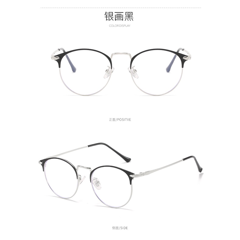 kính cận có độ -0.5~6.0 /Kính Cận Gọng Kim Loại Tròn Chống Ánh Sáng Xanh Có Độ Unisex/kính chống ánh sáng xanh/gọng kính cận kim loại /kính gọng vuông