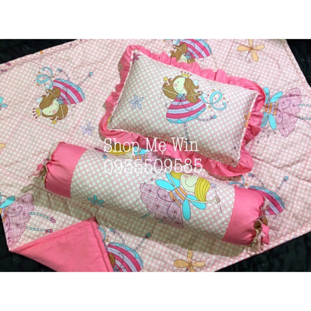 Bộ mền gối bé đi trẻ, mẫu giáo , tiểu học ( vải cotton lụa hàn quốc)