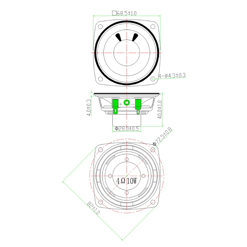 1 Cặp Loa Âm Thanh Nam Châm 66mm 2 Inch 4 Ohm 10w