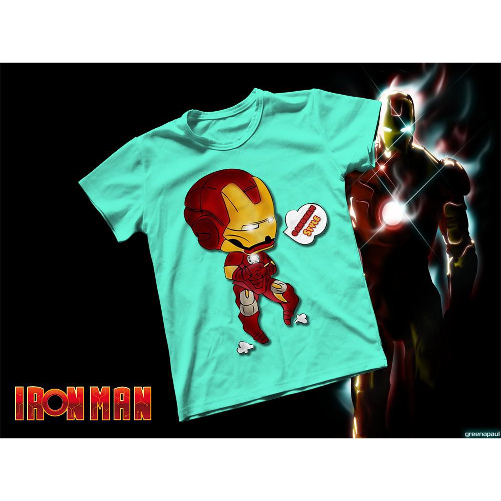 Áo thun Cotton Unisex - Movie - Iron Man - Iron man chibi