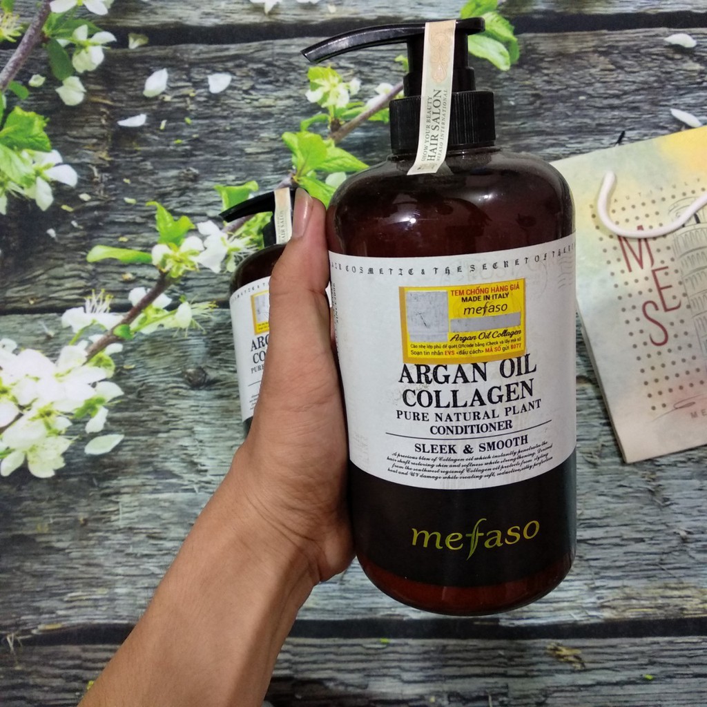 Dầu Gội và Xả Mefaso argan oil collagen 750ml mới