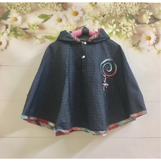 Áo chống nắng cánh dơi T&K Bé Gái Chất Liệu bò chấm bi (Áo choàng chống nắng bé gái)