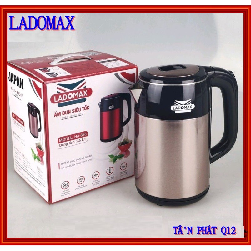 ẤM SIEU TỐC LADOMAX 2.5L BẢO HÀNH 12 THÁNG (màu đồng)