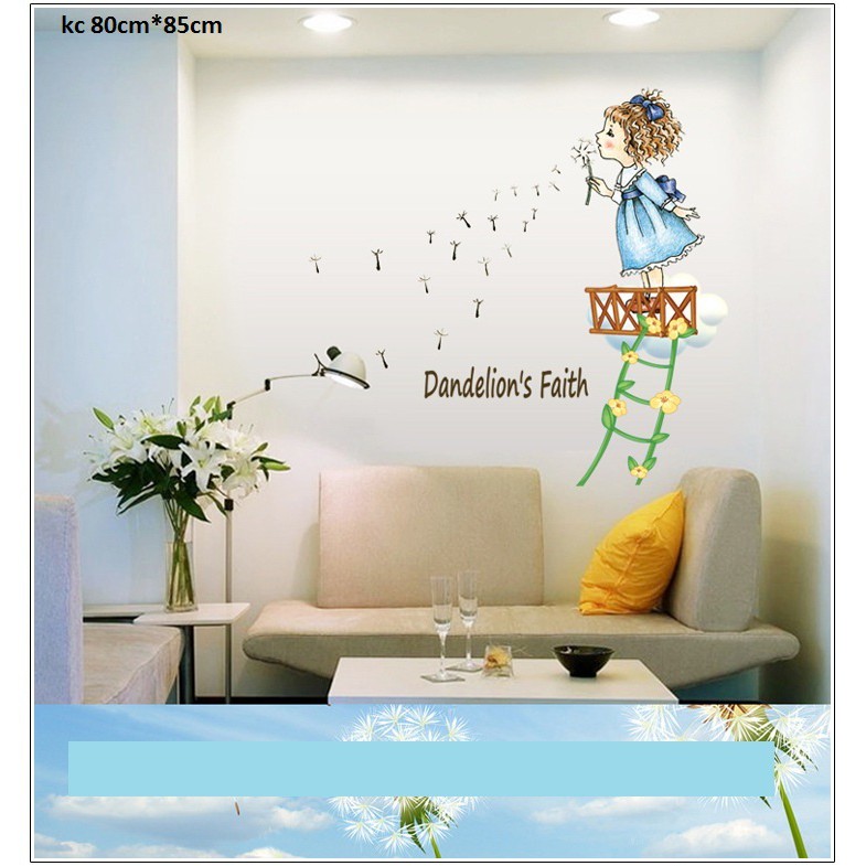 decal dán tường cô bé