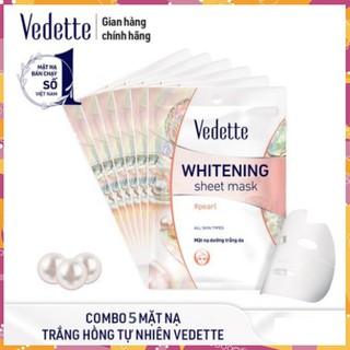 COMBO 5 MẶT NẠ GIẤY TRẮNG DA 22ml CÁC LOẠI VEDETTE