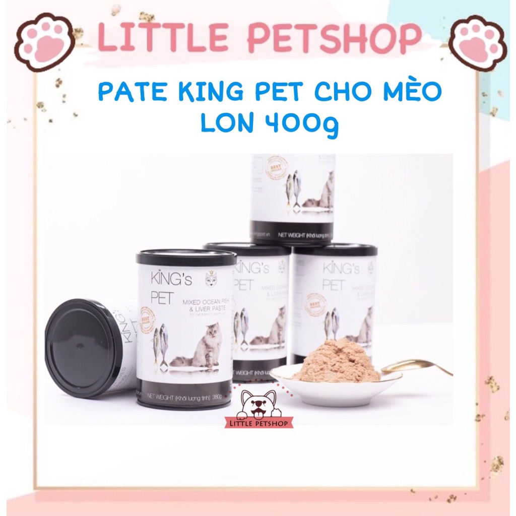 Pate KING's PET cho Chó Mèo Đủ Vị Thơm Ngon lon 380Gr | LITTLE PETSHOP